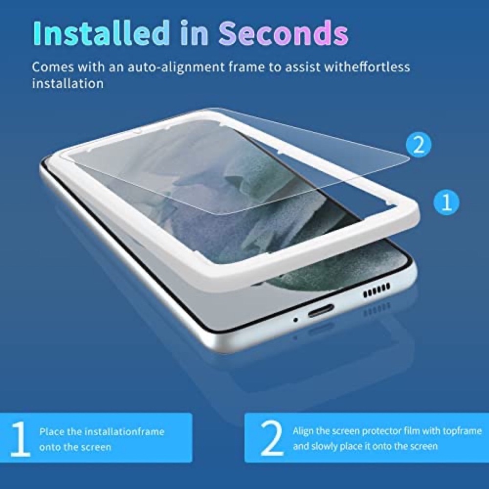 Tempered Screen Protector for Galaxy S22 5G with Camera Lens Protector 3 Pack - Picture 3 of 8